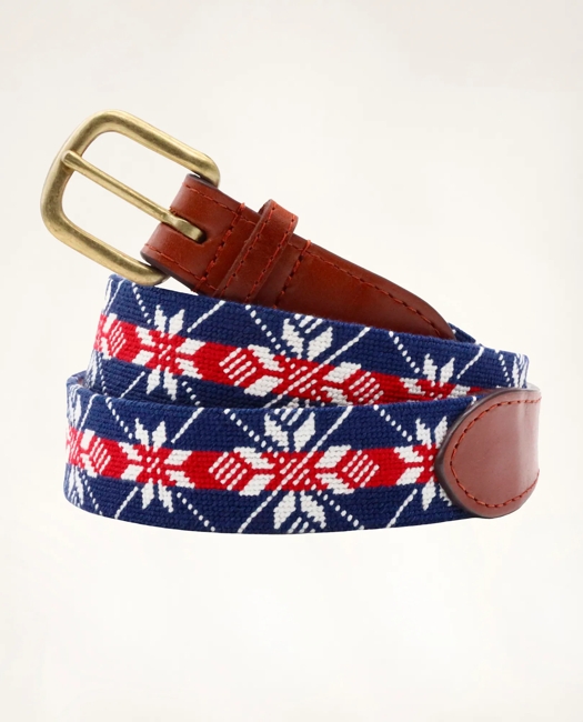 Smathers & Branson Leather Needlepoint Belt
