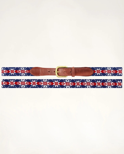 Smathers & Branson Leather Needlepoint Belt