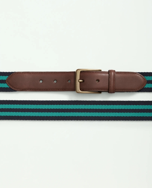 Webbed Cotton Belt With Brass-Tone Buckle