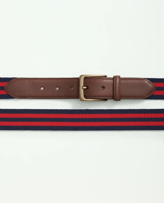 Webbed Cotton Belt With Brass-Tone Buckle