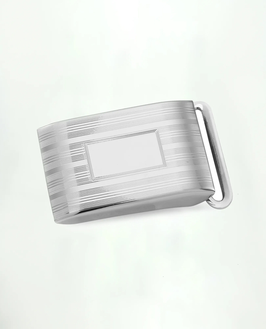 Engravable Sterling Silver Rhodium Plated Buckle