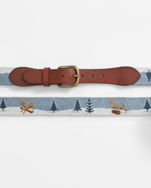 Smathers & Branson Needlepoint Reindeer Belt