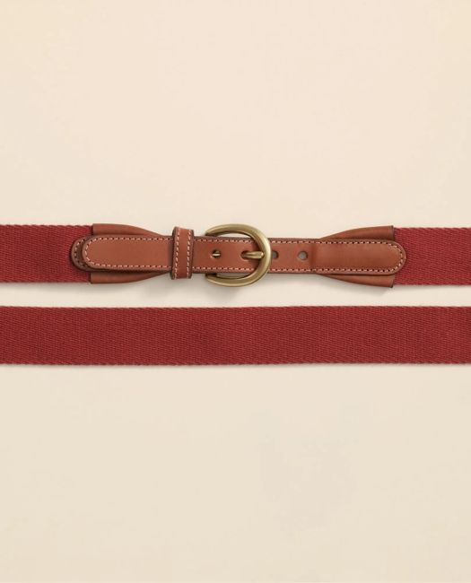 Webbed Leather-Accent Belt