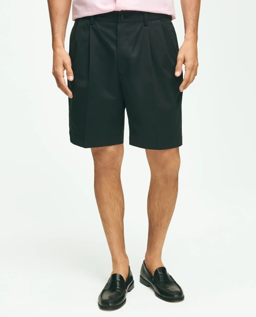 8" Pleat Front Advantage Chino Shorts - Black