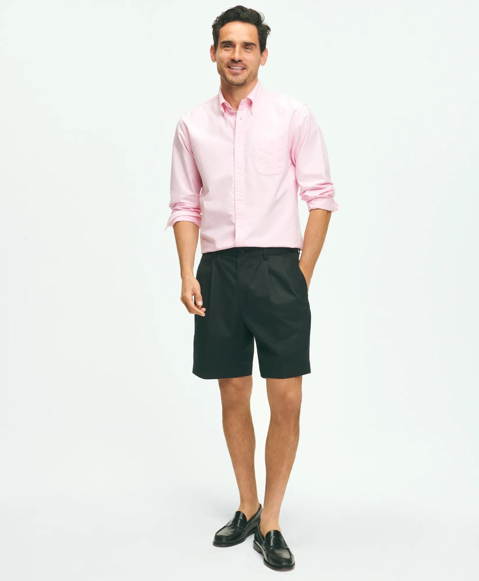 8" Pleat Front Stretch Advantage Chino Shorts - Black