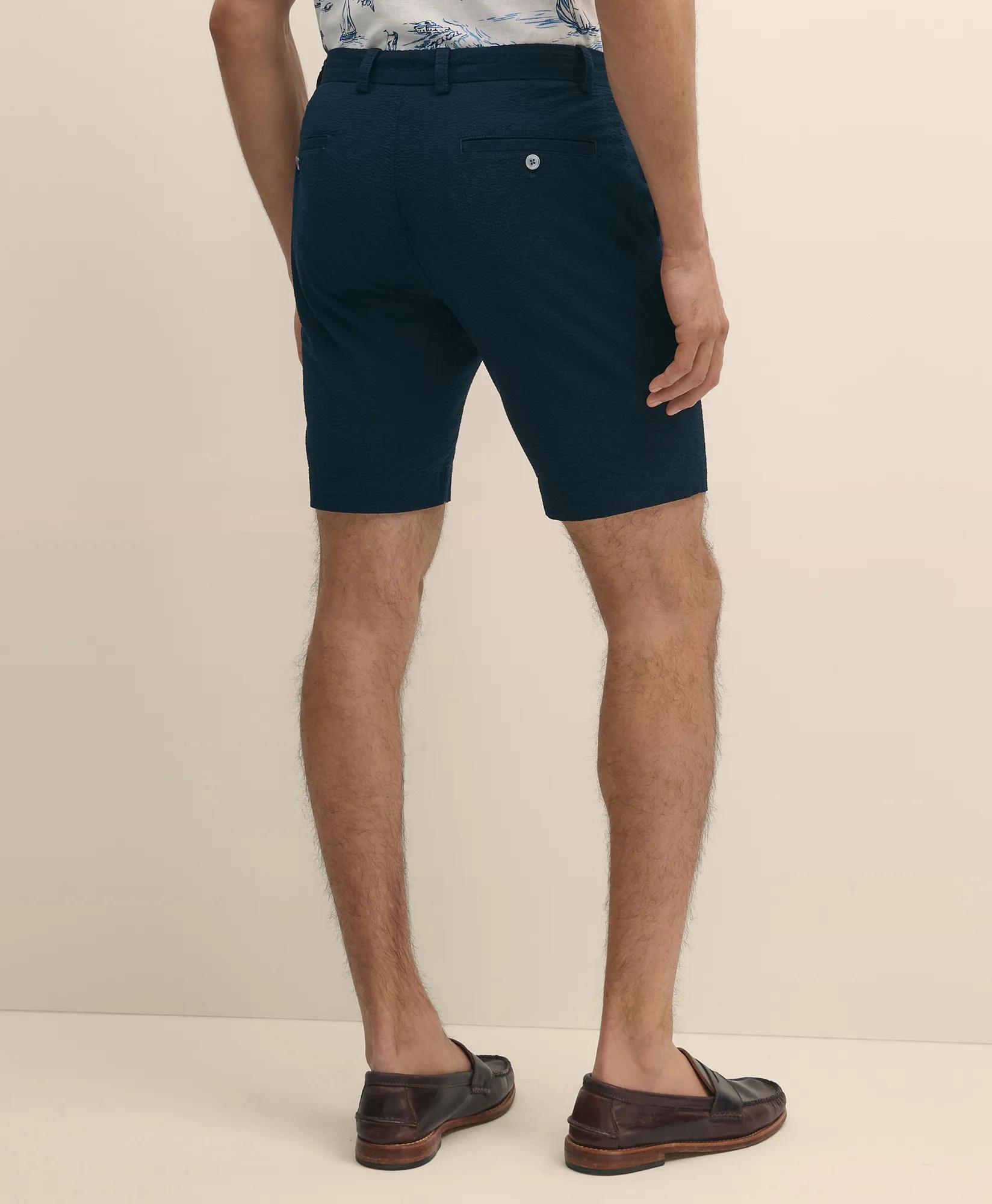9" Washed Cotton Seersucker Shorts
