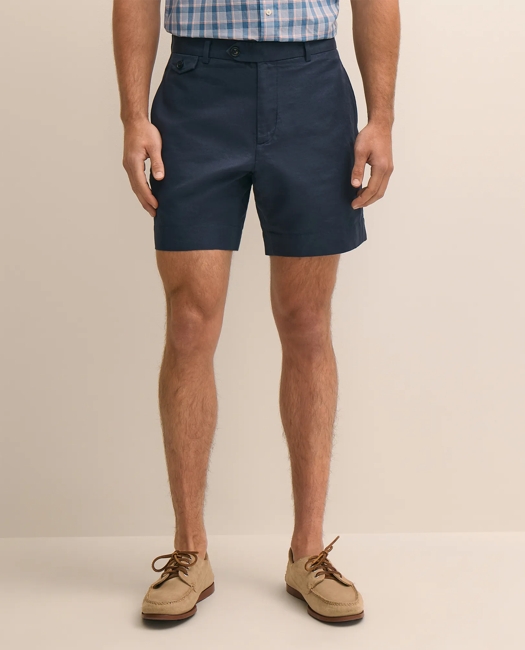 The 7" Linen-Cotton Shorts - Navy