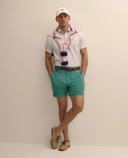 The 7" Linen-Cotton Shorts - Teal