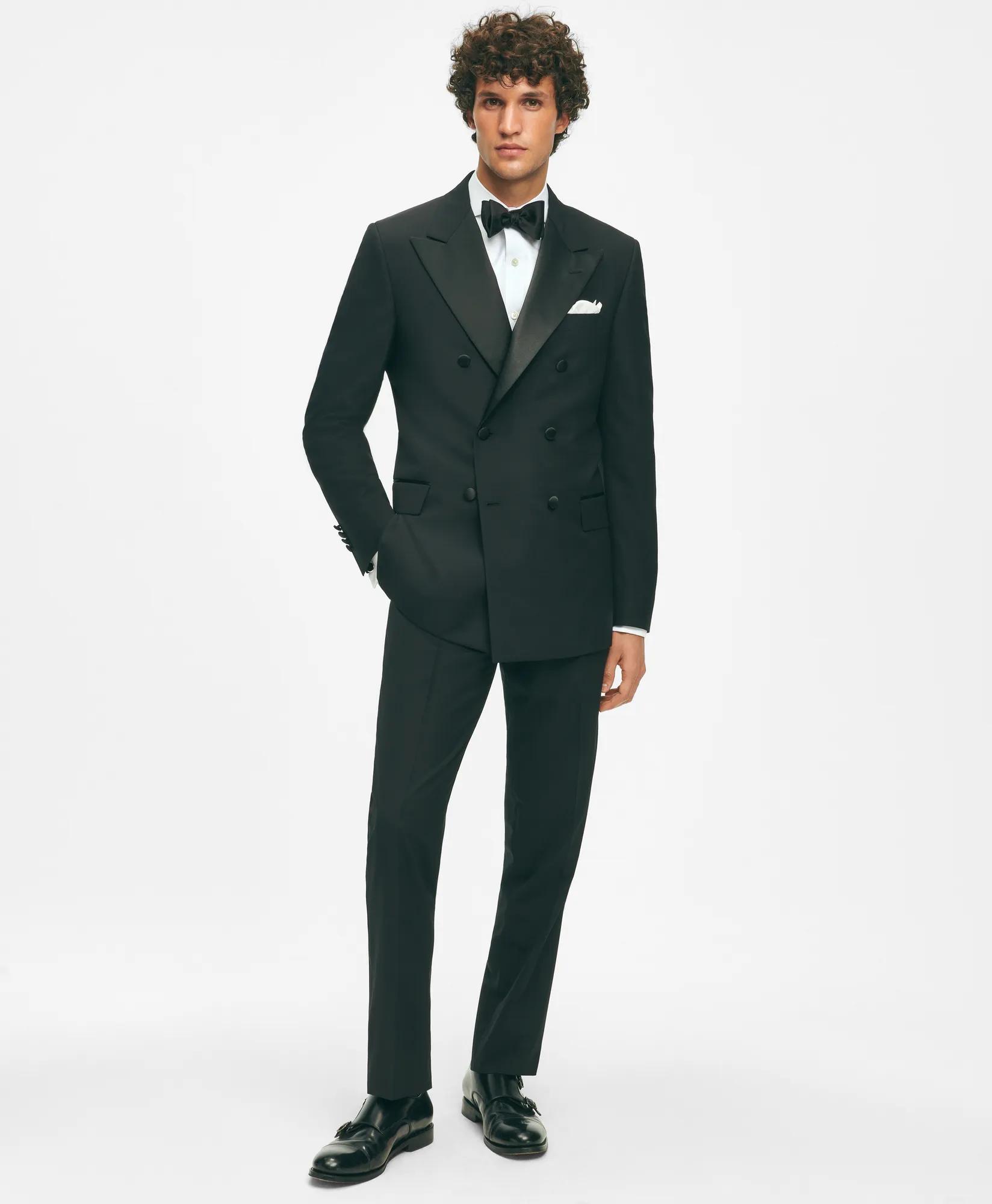 Black Fleece Peak Lapel Tuxedo in Wool-Silk
