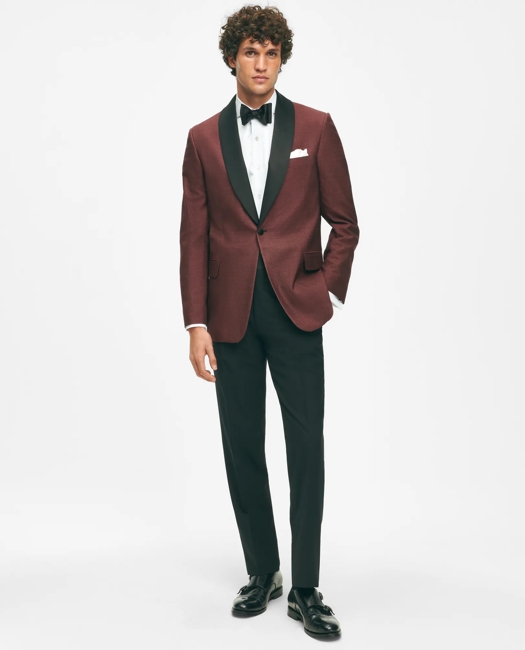 Black Fleece Satin Shawl Collar Dinner Jacket in Silk Hopsack
