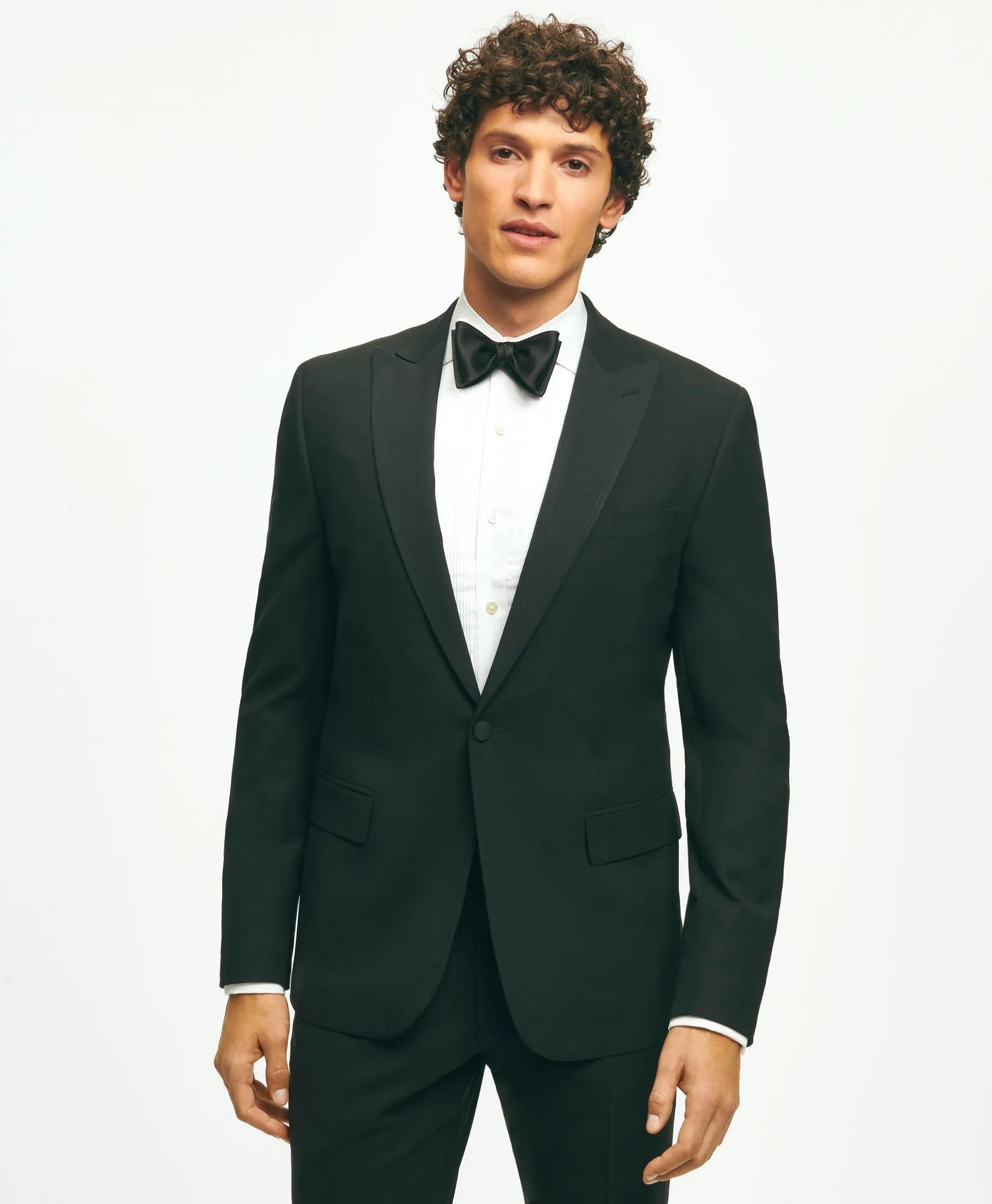 Explorer Collection Classic Fit Wool Tuxedo Jacket - Black