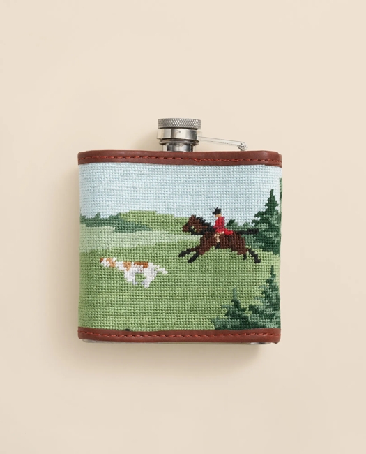 Smathers & Branson Stainless Steel Needlepoint Flask