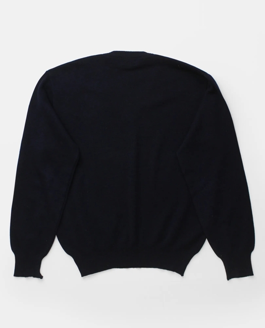 Bird Pattern Intarsia Knit Wool V-Neck Sweater, 1950s, L