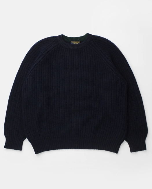 Ribbed Knit Wool Crewneck Sweater, 1990s, L