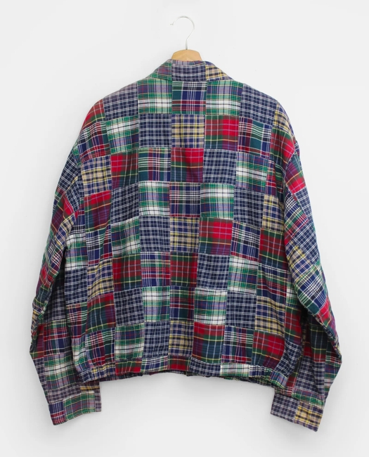 Patchwork Madras Blouson Jacket, 1990s, M