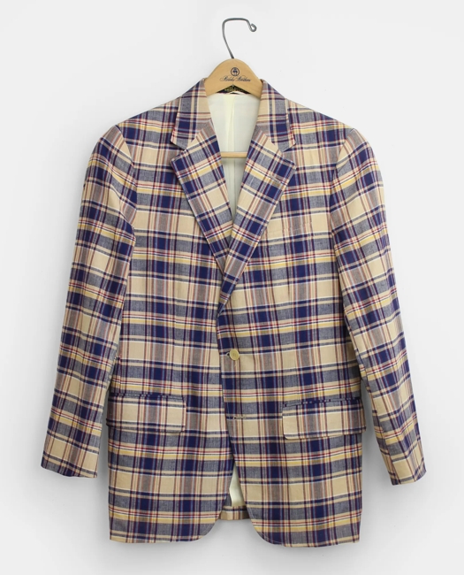 BrooksGate Madras Sport Coat, 1980s, 39 R