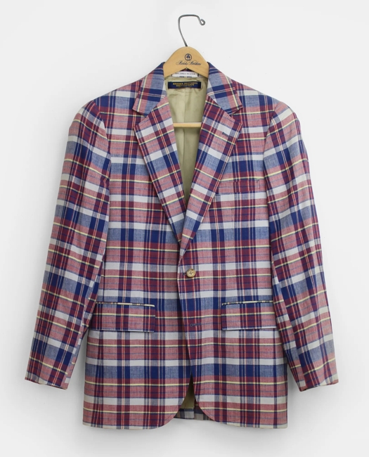 BrooksGate Madras Sport Coat, 1980s, 37 R