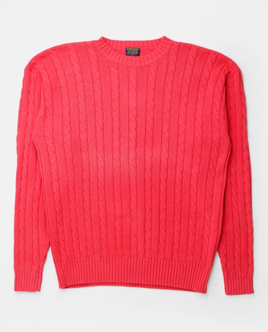 Cable Knit Crewneck Sweater, 1980s, XL