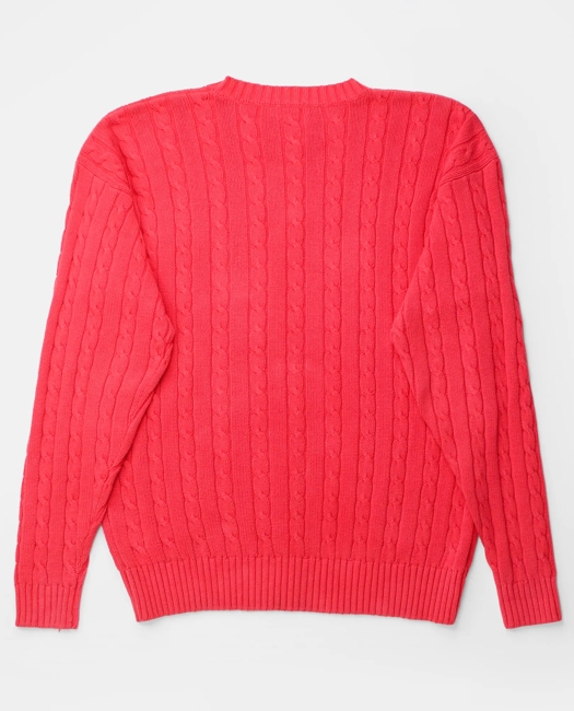 Cable Knit Crewneck Sweater, 1980s, XL
