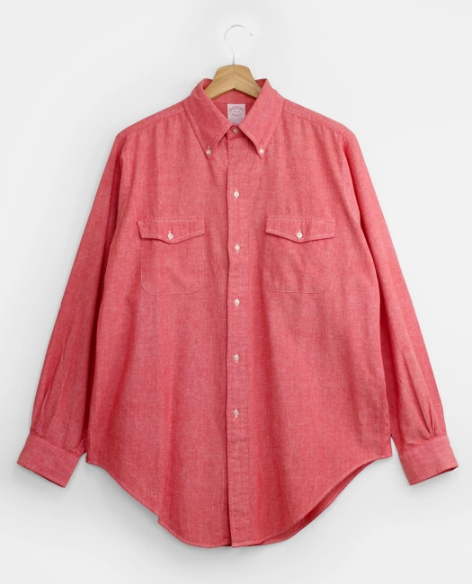 Chambray Sport Shirt, 1980s, 15.5