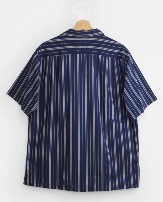 Striped Camp Collar Short-Sleeved Shirt, 1960s, M