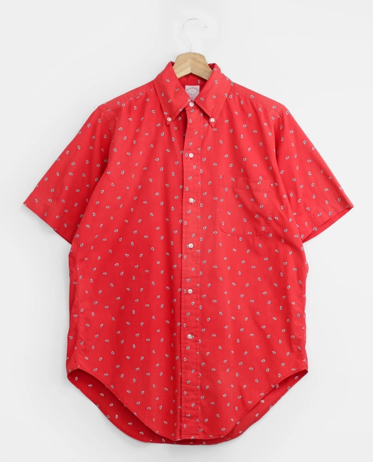 Paisley Print Short-Sleeved Shirt, 1980s, 14.5