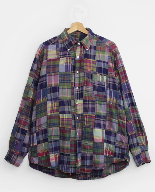 Patchwork Madras Shirt, 1990s, L