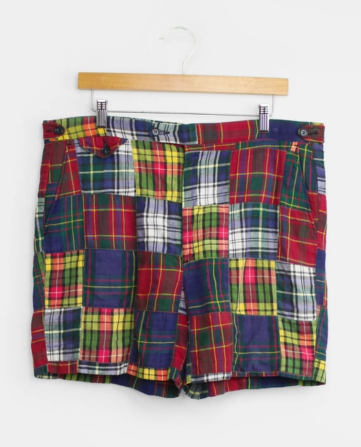 Patchwork Madras Shorts, 1980s, 36