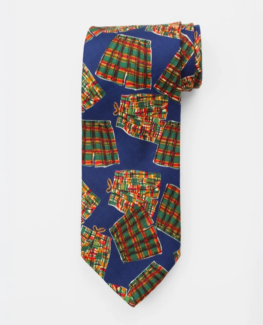 Swim Trunks Print Silk Tie, 1990s