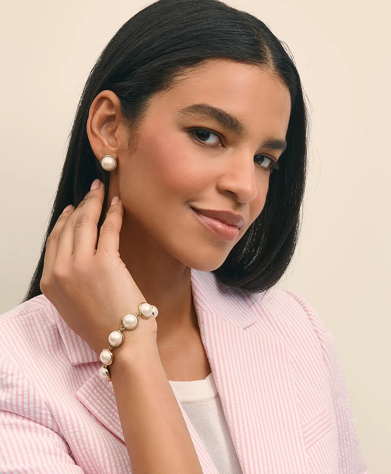 Faux-Pearl Gold-Plated Bracelet