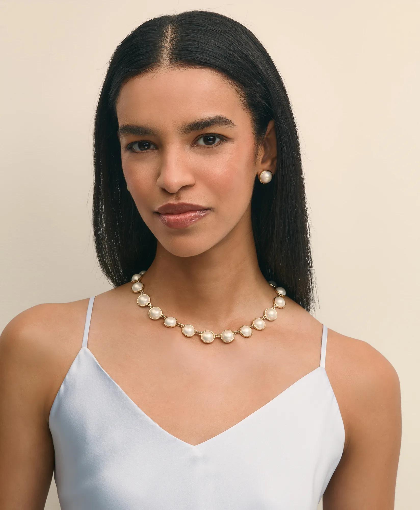 Faux-Pearl Gold-Plated Bracelet