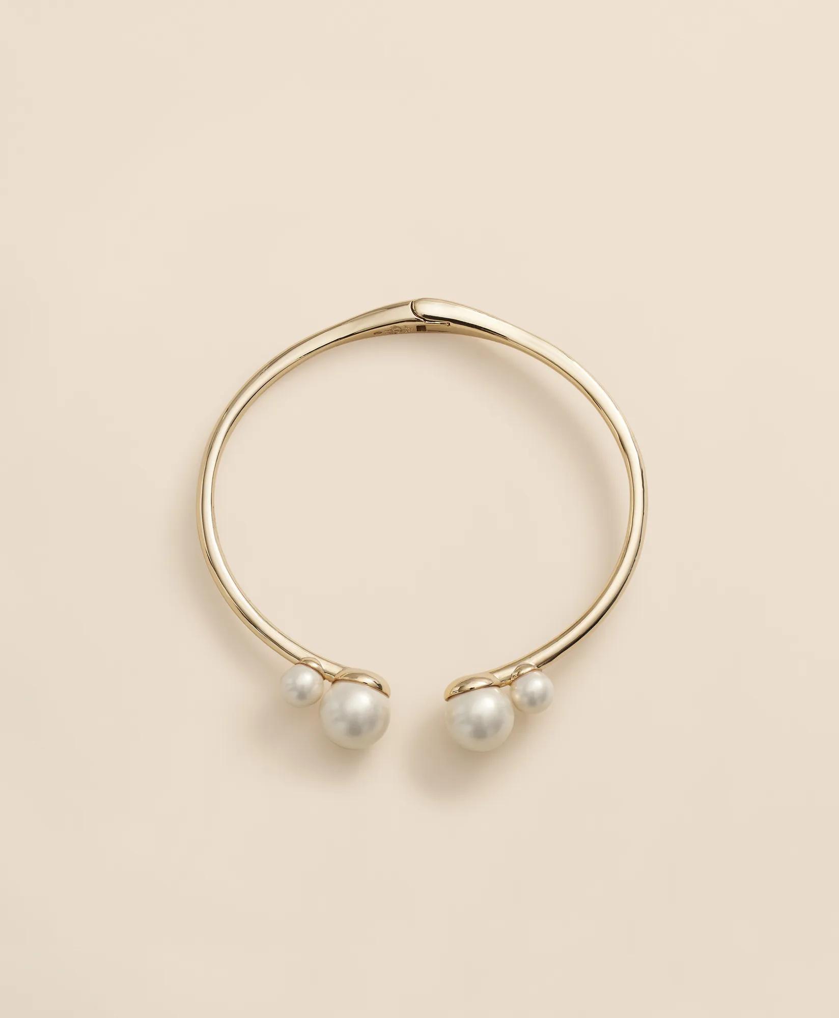Gold-Tone Faux-Pearl Bangle