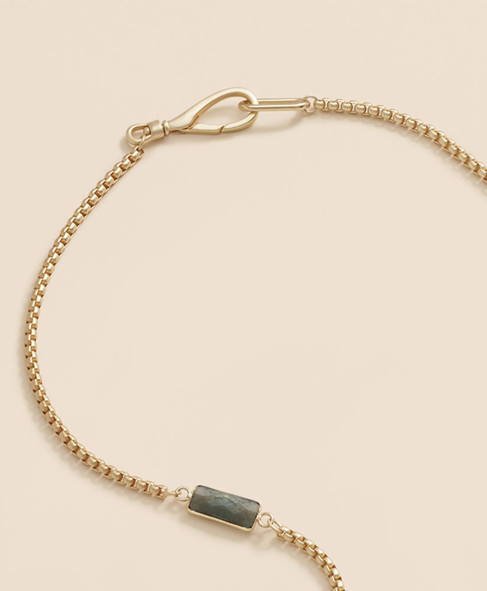 Loni Paul Labradorite Baguette Long Necklace in 14K Plated Gold