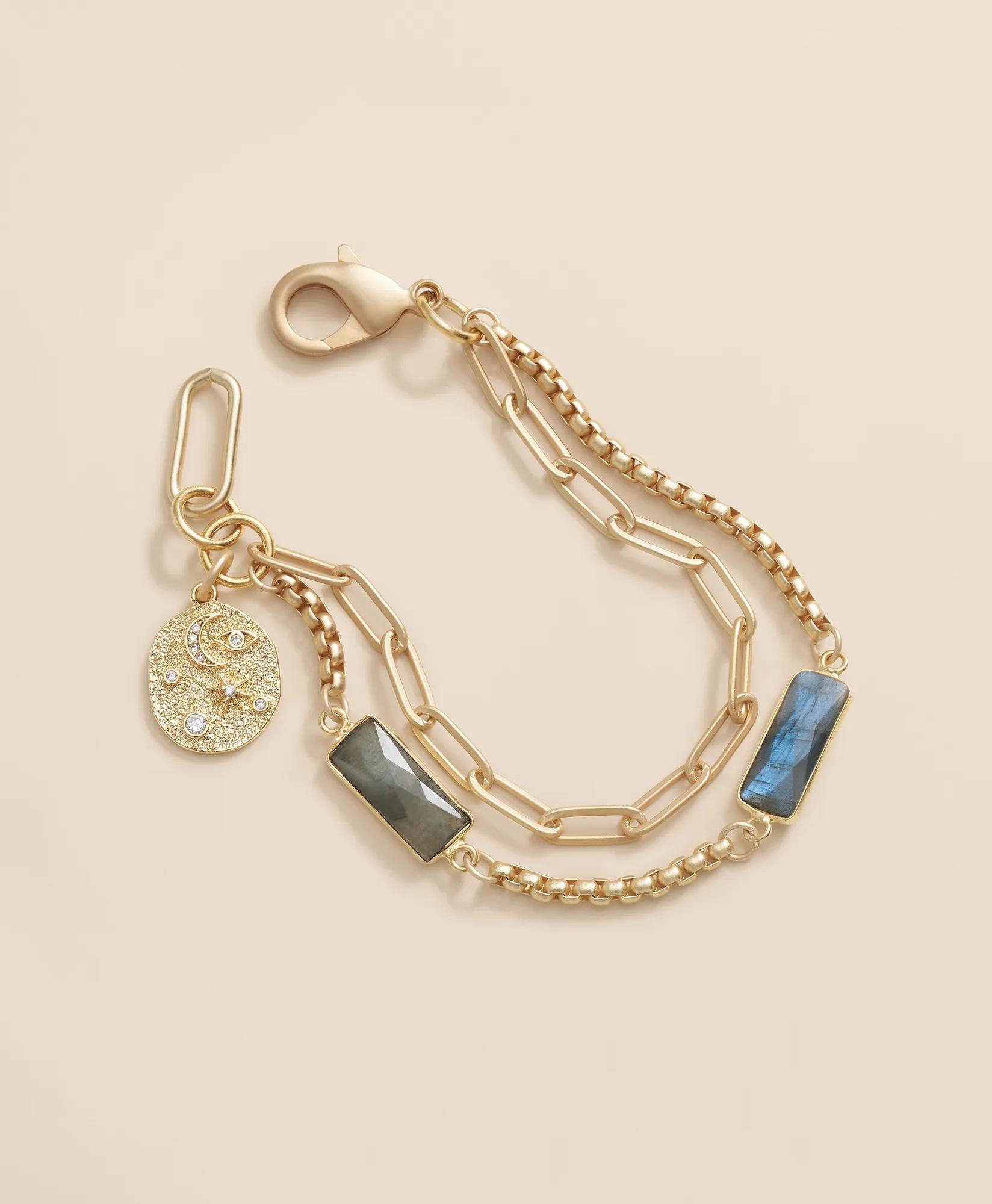 Loni Paul Two Strand Labradorite Bracelet in 14K Plated Gold