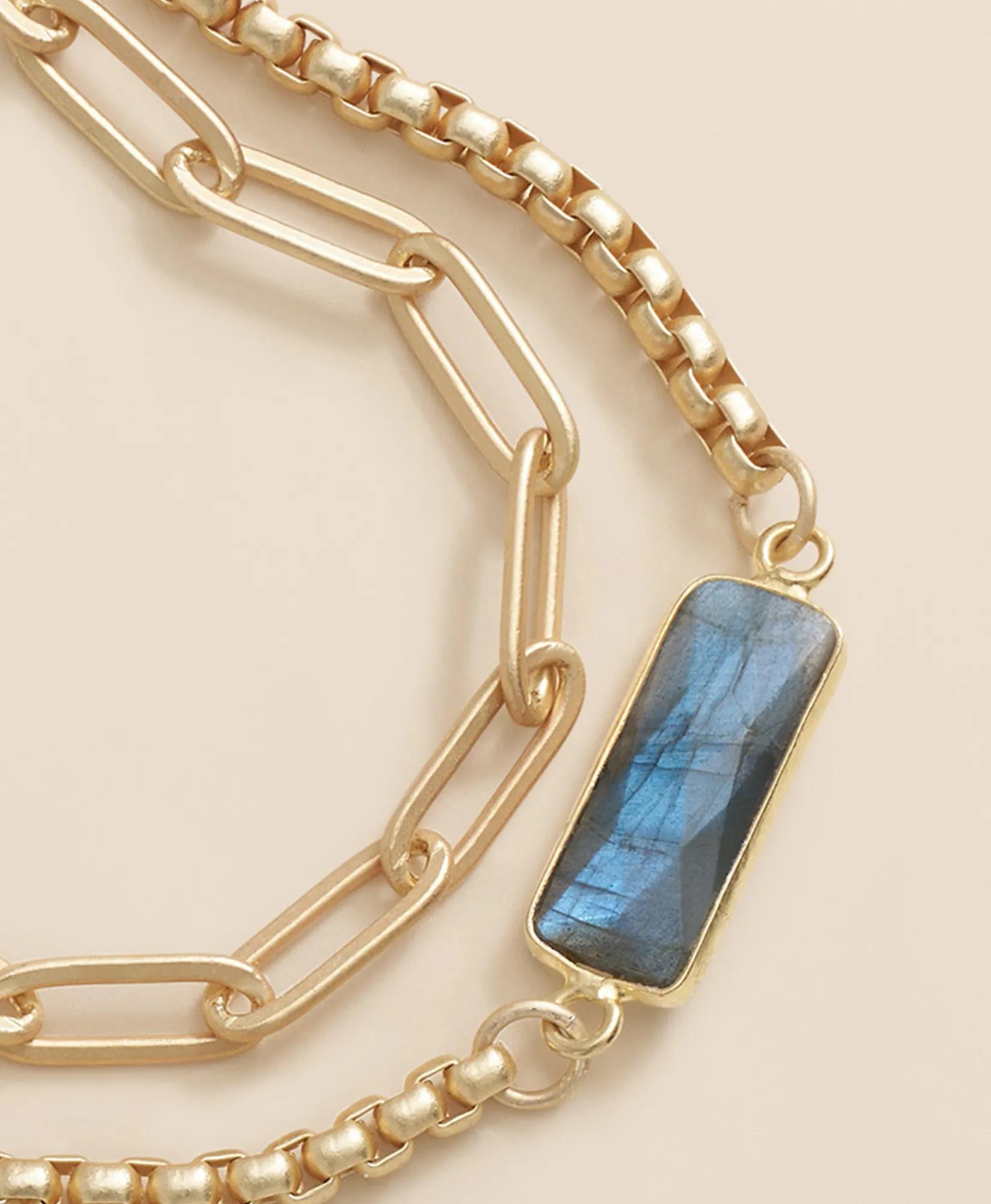 Loni Paul Two Strand Labradorite Bracelet in 14K Plated Gold