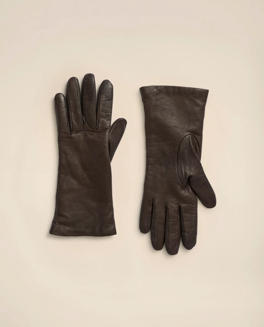 Lambskin Gloves with Cashmere Lining - Brown