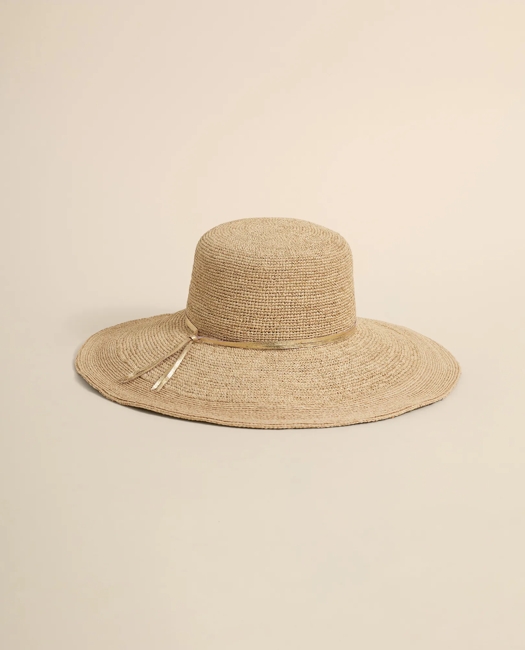 Flora Bella Raffia Sun Hat With Gold-Tone Accents