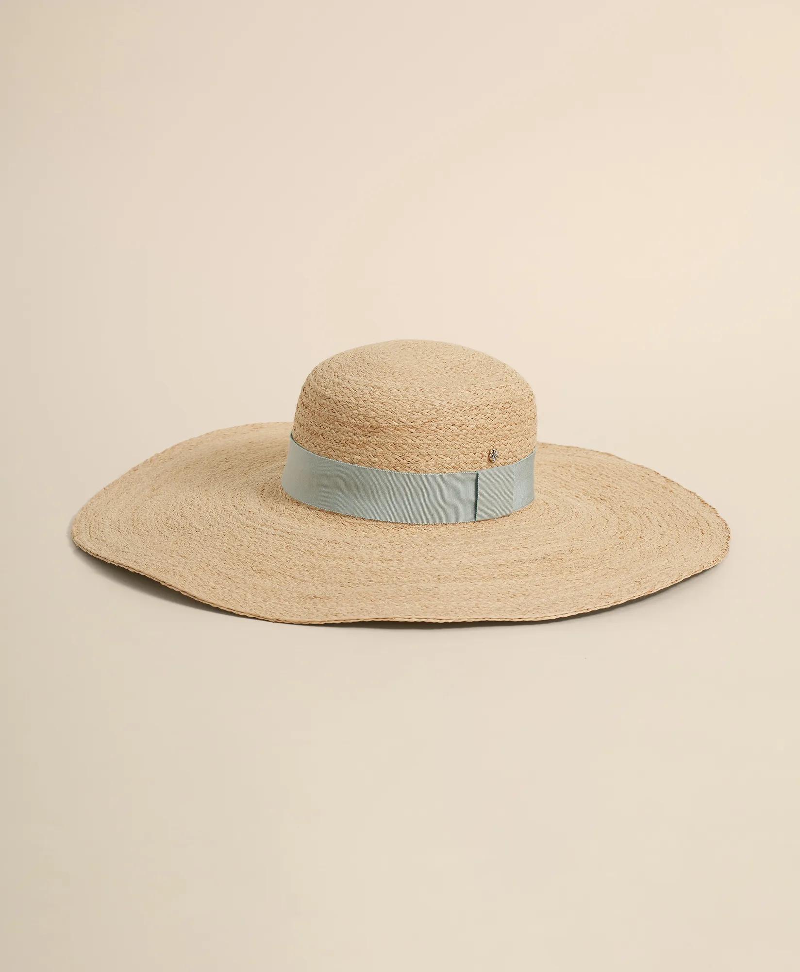 Flora Bella Raffia Boat Hat With Ribbon Accent