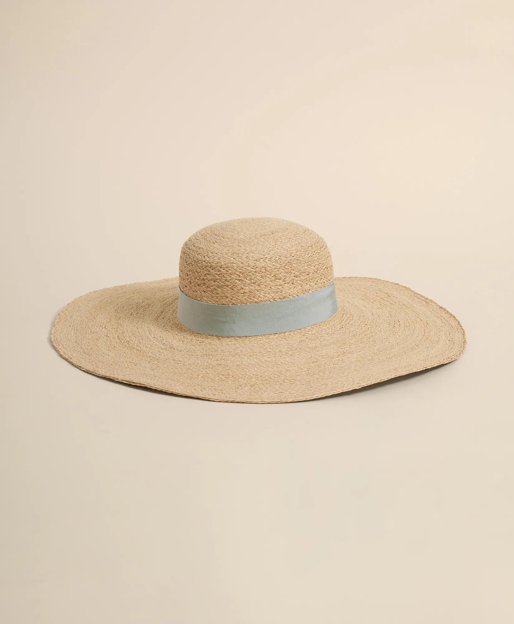 Flora Bella Raffia Boat Hat With Ribbon Accent