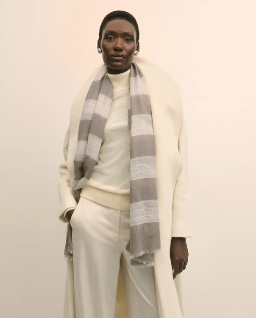 Wool-Silk Blend Shimmer Scarf