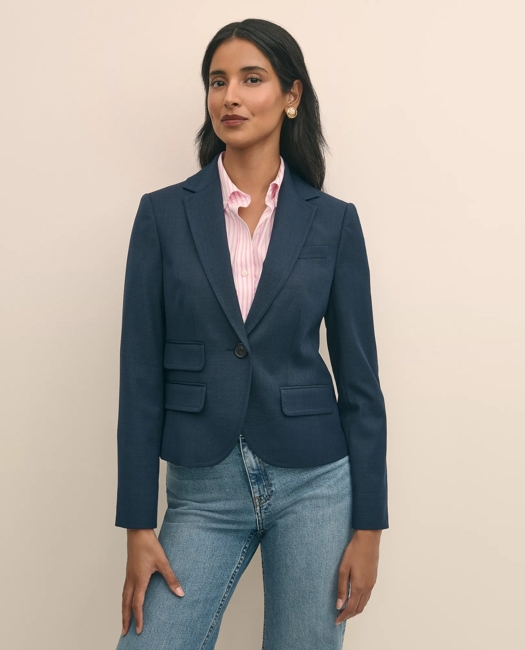 Wool-Blend Shrunken Fit Hopsack Jacket