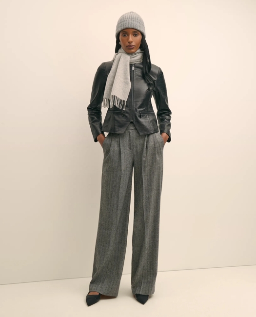 Leather Croc-Embossed Jacket