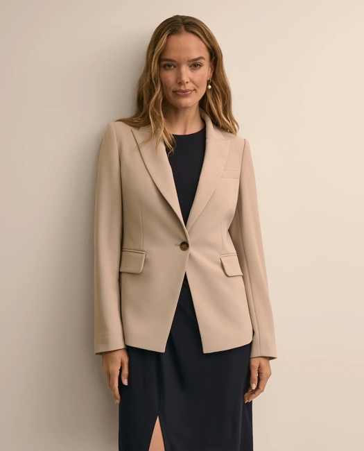 Fine Crepe Peak-Lapel Jacket