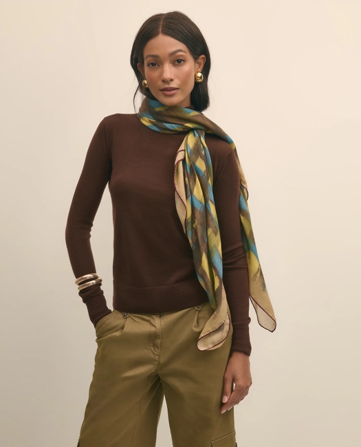 Modal Cashmere Plaid Brush Stroke Scarf