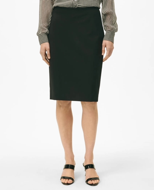 Pencil Skirt in Fine Twill Stretch Crepe
