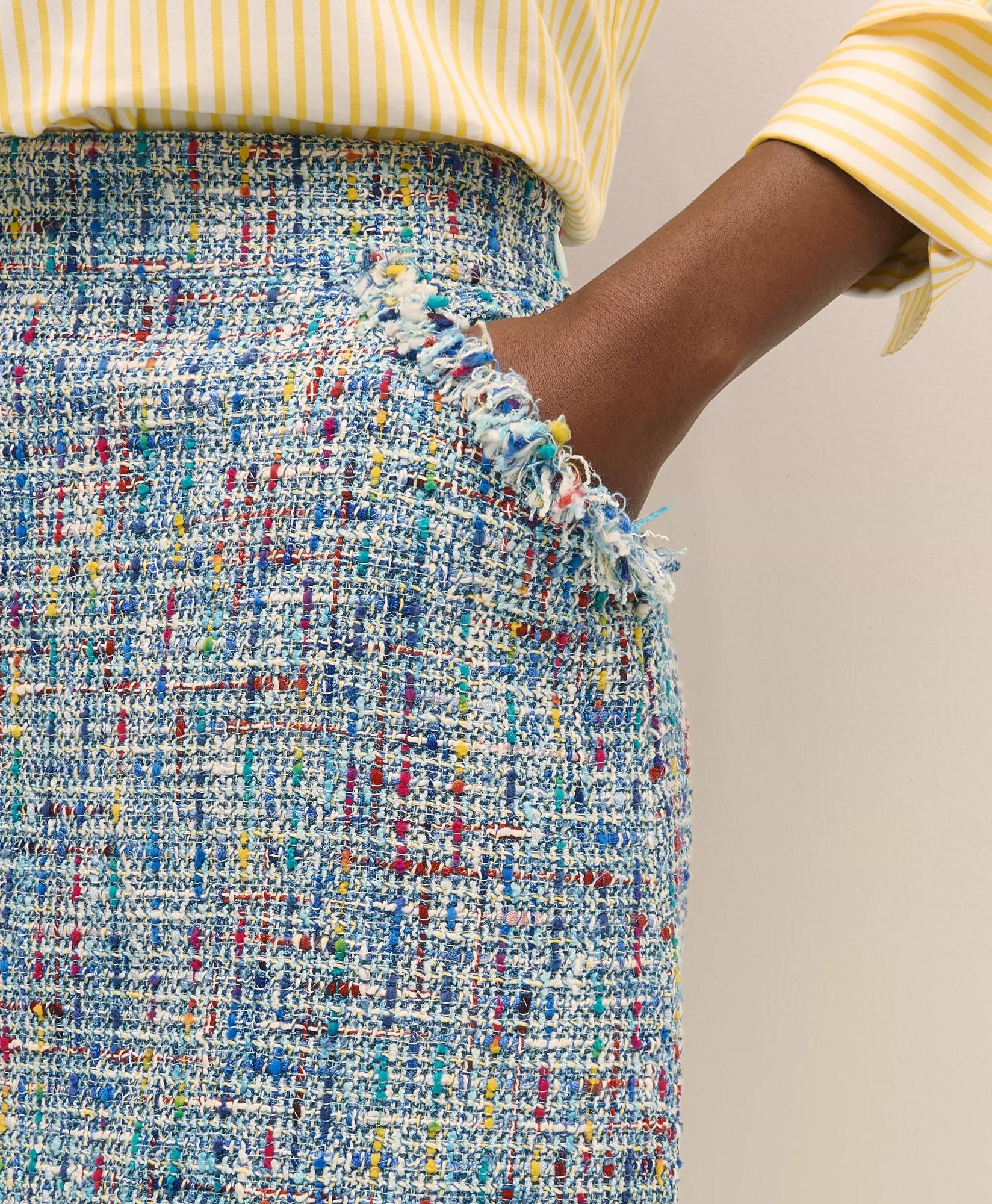 Boucle Fringed Mini Skirt