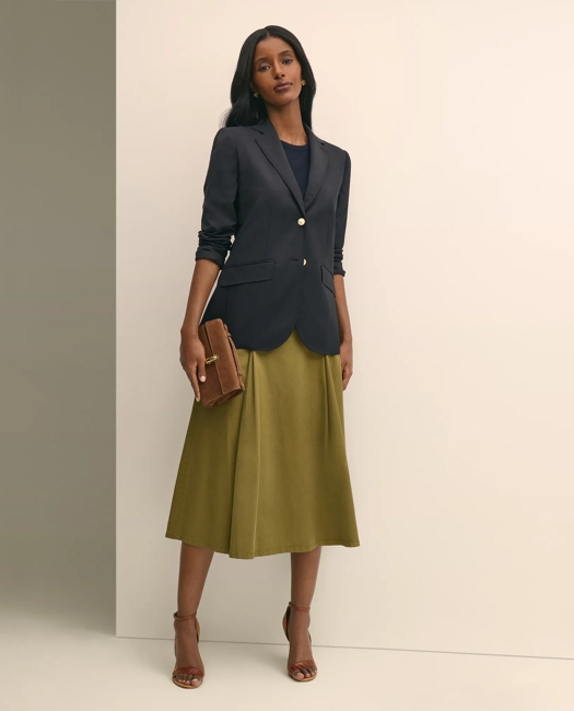 Cotton Twill A-Line Skirt