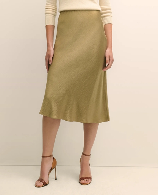 Viscose Bronze-Gold Slip Skirt