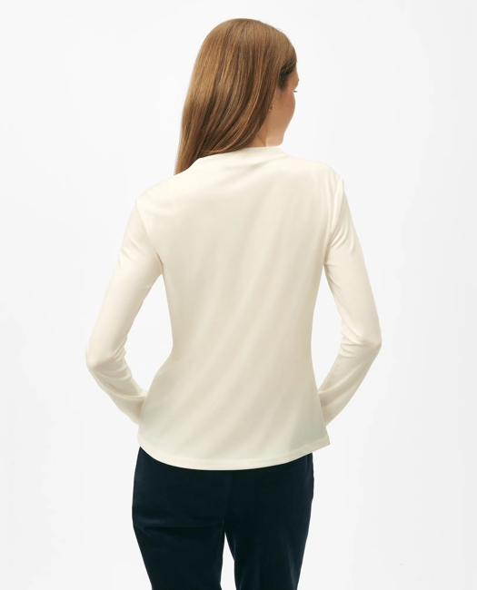 Cowl Neck Long-Sleeve Top in Ponte Knit