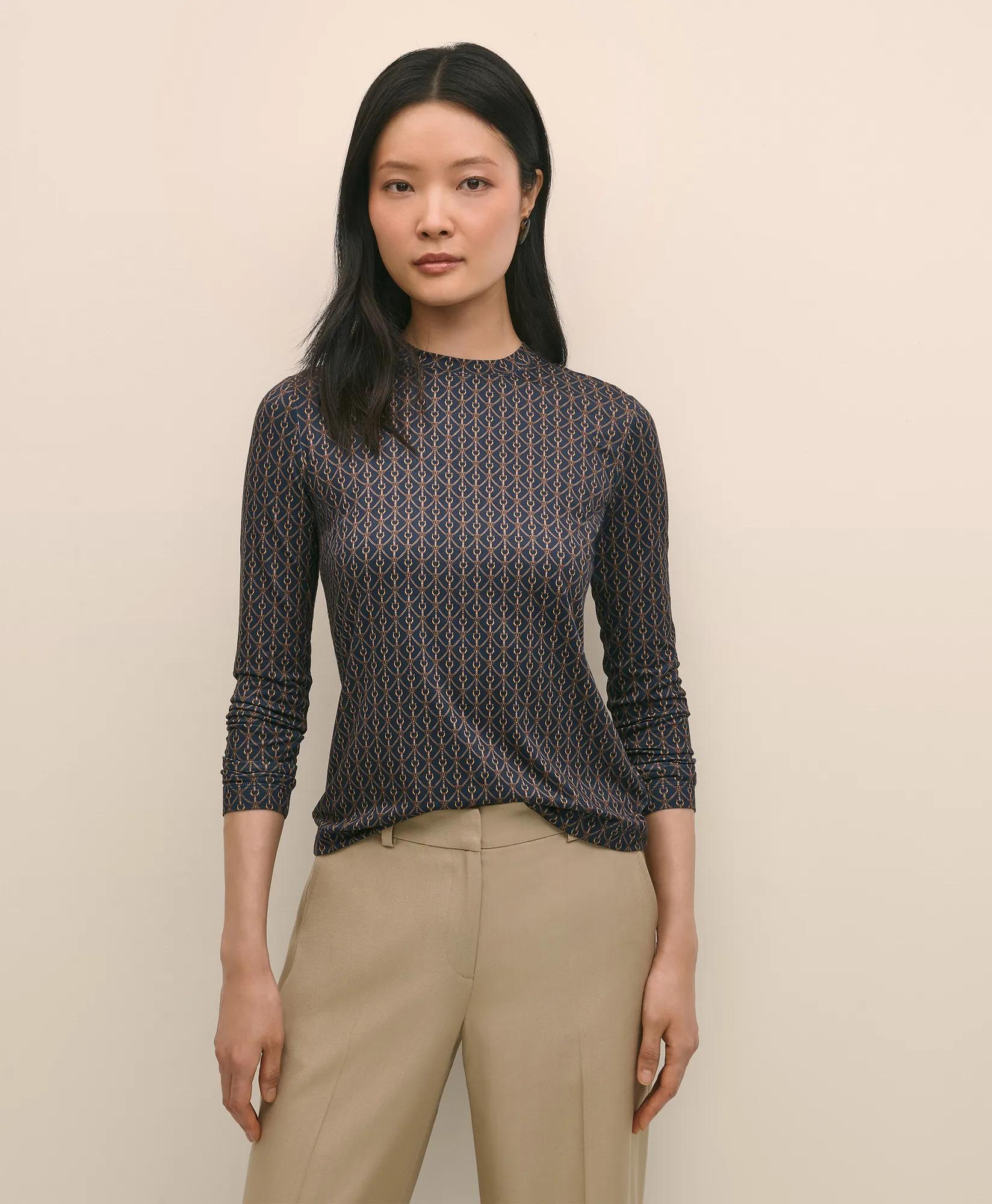 Buttery Soft Long-Sleeve Tee in Horseshoe Print